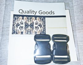 BamBella ® - Gesp - 2 stuks - 30mm - zwart - plastic kliksluiting riemgesp