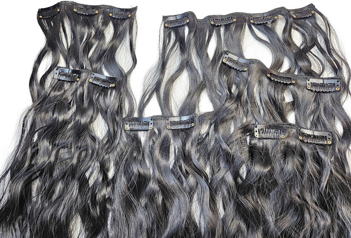 Hair extensions - Clip In - Blond - clip ins curly krullen - Synthetisch haar