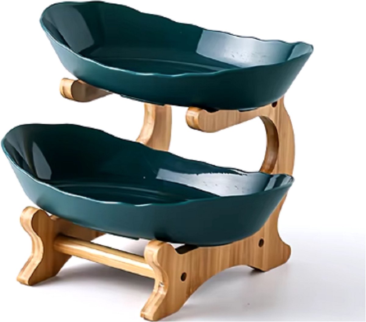 Luxe fruitschaal - Bak schaal voor keuken woonkamer - opbergen sieraden organizen decoratie Groen