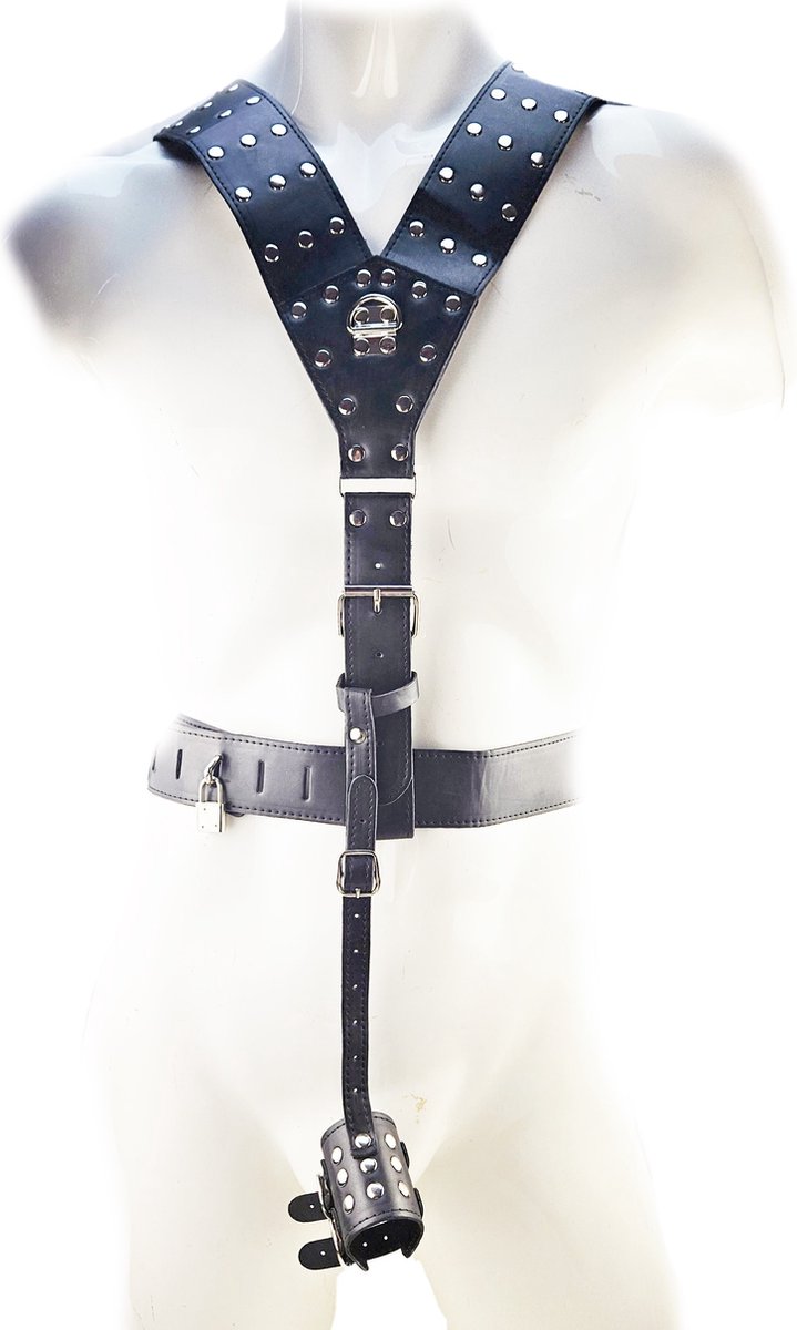 BNDGx® - Bondage tuig pak Harnas Man penis riem - Erotische sex Body Nep Leer - Verstelbaar -