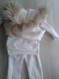 Bodywarmer teddy Creme  pak met bont zomer kinderjas jas meisje en baby