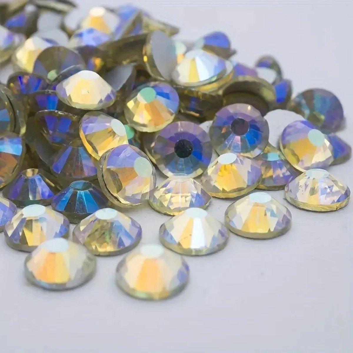 BamBella® Plak strass Steentjes - 1440 stuks - SS16 - Goudgeel AB strass stenen glitters nail art kleding versieren