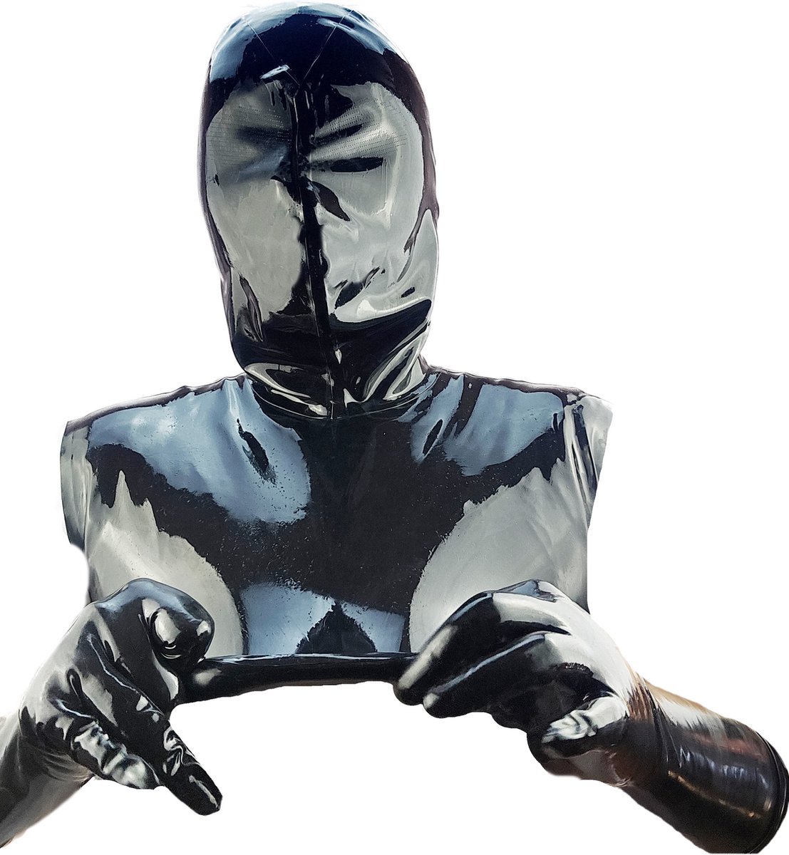BNDGx® -100% Latex Masker pak met handschoenen - Anoniem man Erotiek - Extreme BDSM Rollenspel kleding sm fetish
