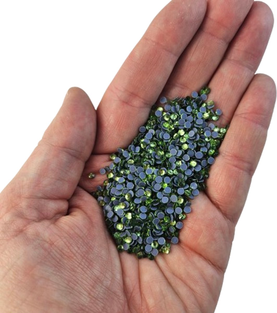 BamBella® - SS10 - Licht groen Hotfix strass Steentjes - 1440 stuks - strass stenen glitters nail art kleding versieren