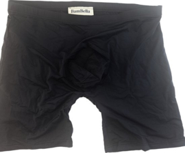 BamBella ® - Boxer short lang - Maat S/M - panty stof - Zwart Dun kant gaas stof Ondergoed