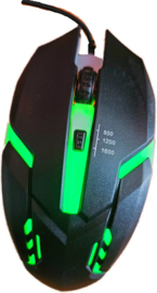 Gaming muis - zwart gekleurde lampjes licht