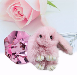 Sleutelhanger Tashanger Grote Konijn Roze 13 CM zachte pluche hanger