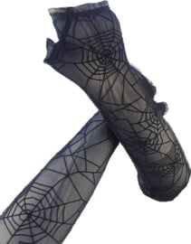 BamBella® - Sexy Handschoenen Lang Zwart kant spinnen web Halloween - Dames -