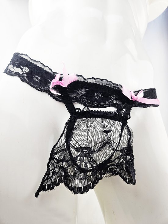 BamBella ® - String Kruisloos Kant - One size - Sexy Roze Erotische onderbroek Heren