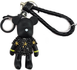 Sleutelhanger - zwart - Glitter hanger tashanger - Beer