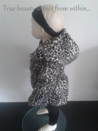 Kinderjas panterprint Bontkraag jas leopard Winterjas Wit  BamBella