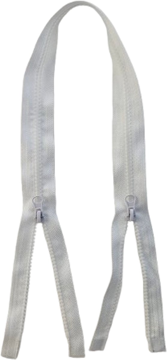 BamBella Rits - 1 stuk - 70cm - Dubbel zijdig 2 zijden wit nylon Deelbaar grote dikke rits kleermaker ritsen bloktanden deelbare fourniture voor naaien hobby kleding maken