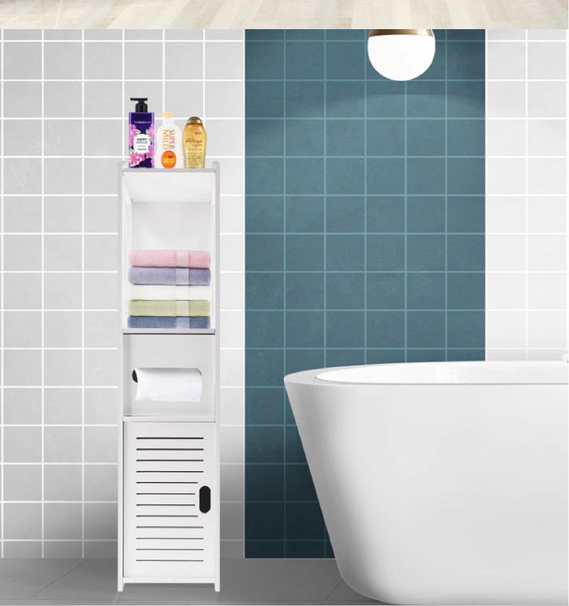 Kast klein voor Badkamer perfect in kleine ruimte Organizer planken badkamermeubel wit