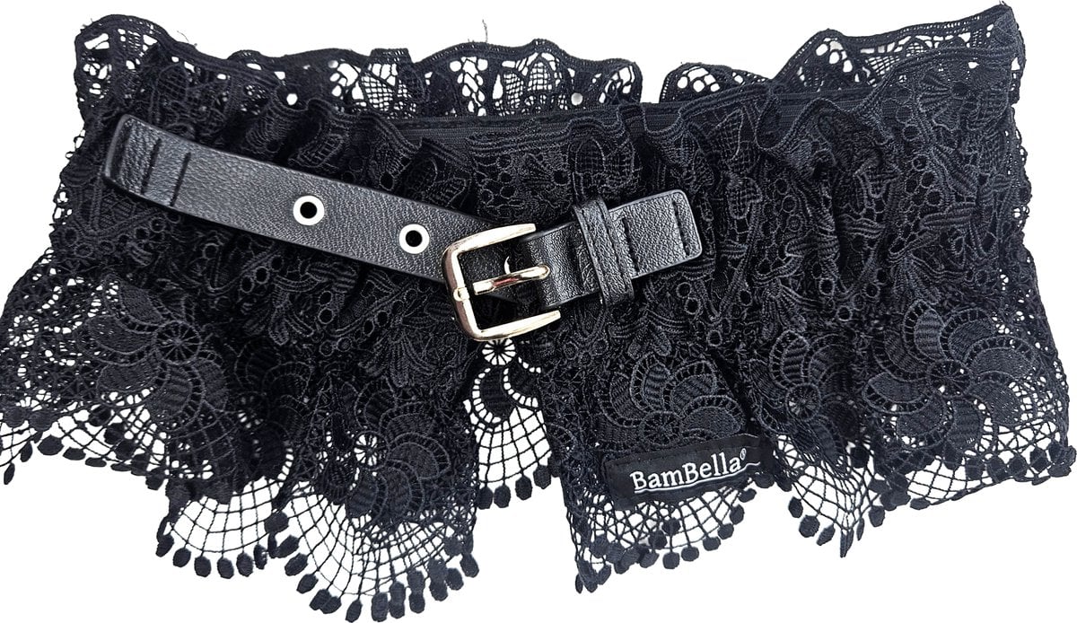 BamBella ® - Riem Maat Onesize - Rok franje ruches Mode Body Gothic Goth taille riem zwart met belt