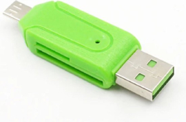 SD Kaart lezer & Micro-SD kaart lezer (2-in-1) - USB 3.0 - Groen SD geheugenkaart Reade