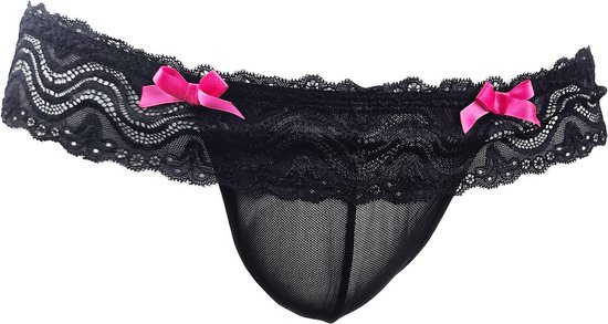 BamBella ® - String Kruisloos - One size - Sexy Zwart Erotische onderbroek Heren