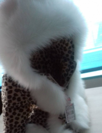 Kinderjas panterprint  Bontkraag jas Leopard  bontkraag Winterjas BamBella