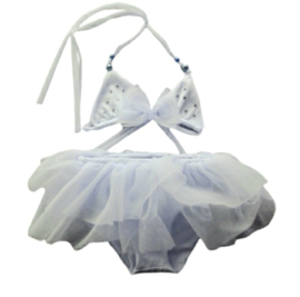 Bikini wit steentjes baby en kind Zwemkleding Badkleding meisje