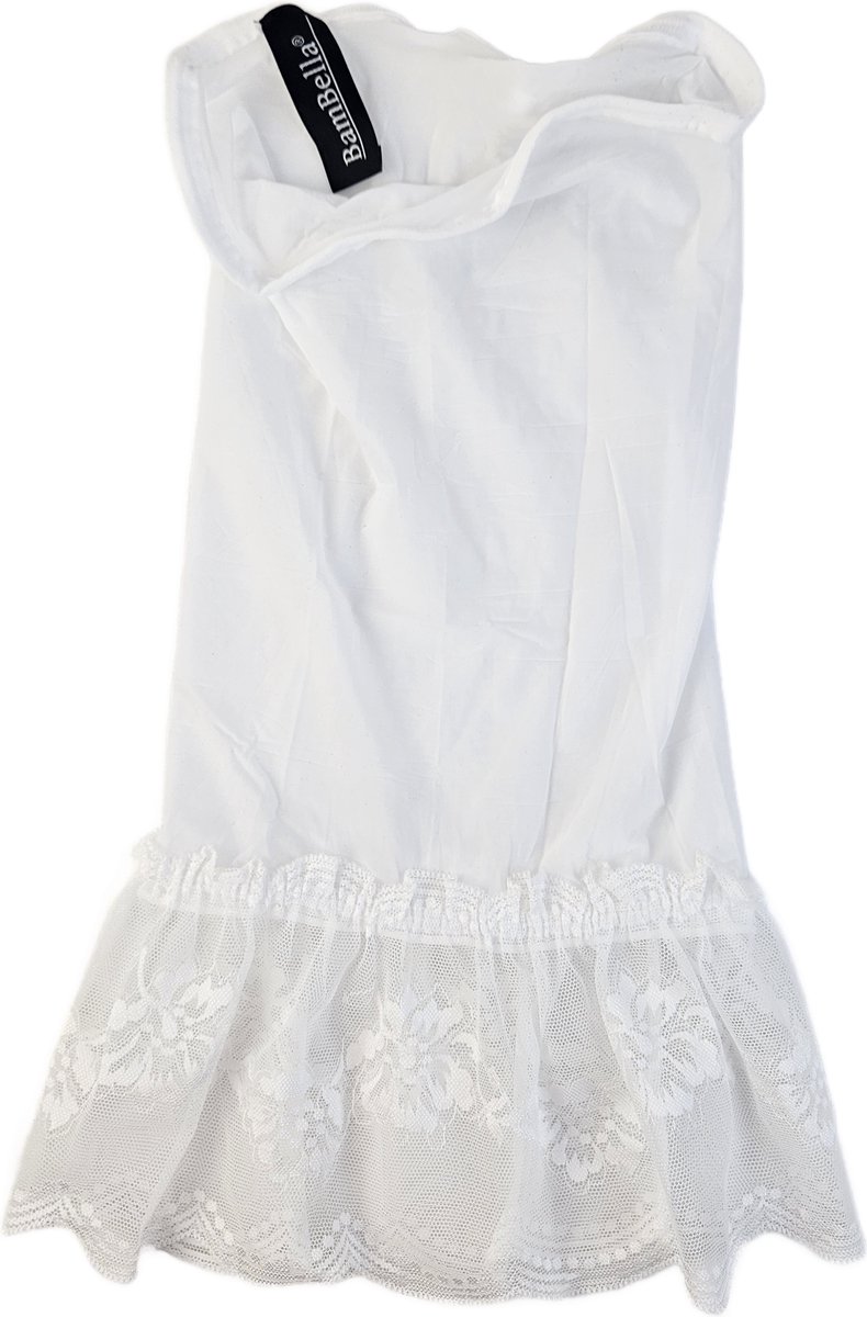 BamBella® - Erotische rok - Onesize - Doorzichtig doorschijnend stretch Wit met Kant