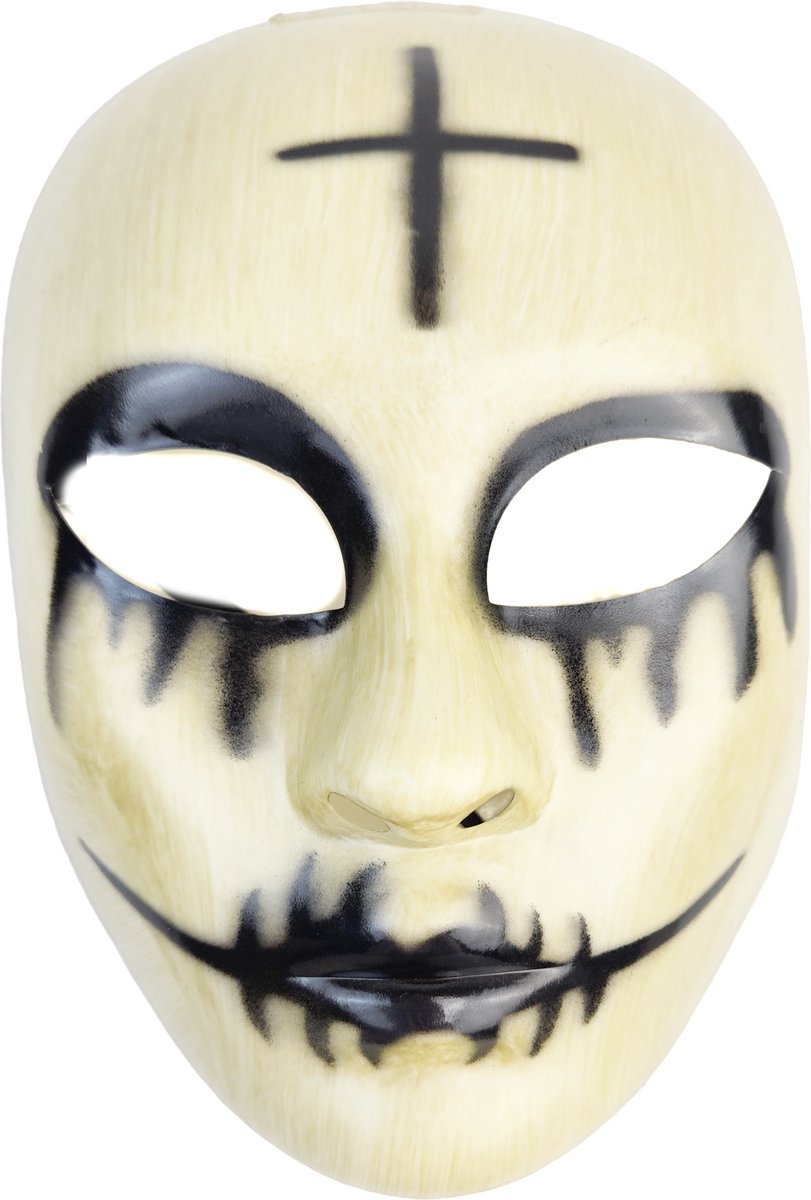 BamBella® Masker Halloween enge lach kruis ogen groen carnaval verkleed kleding traan horror