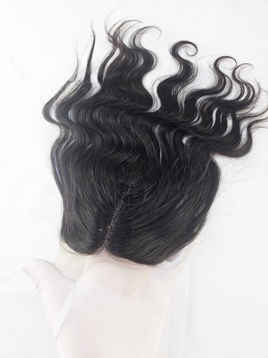 Lace Frontal - Basic- 4X4 - 1B - 25cm 10inch - Natuurlijk zwart -Menselijk Haar stuk voor weave of Pruik deel voorkant