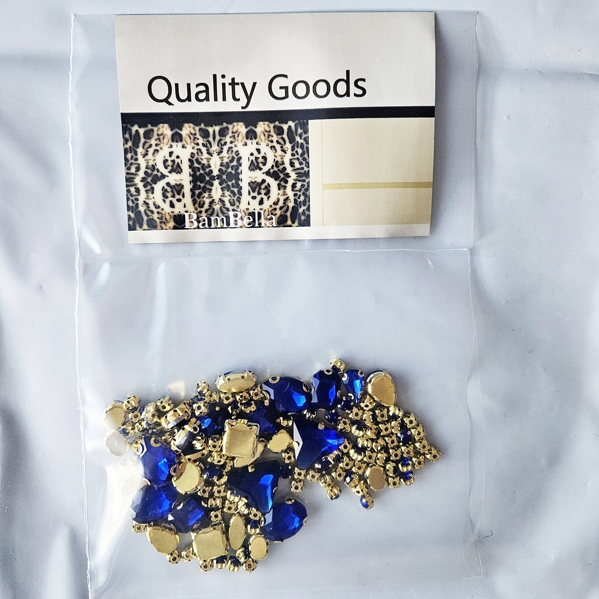 BamBella® donker blauw - Grote Naai strass Steentjes - 130 stuks - strass stenen glitters kleding versieren