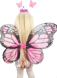 Verkleedkleren kostuum set meisje - one size - vlinder vleugels