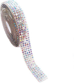 BamBella® - Plak lint strass steentjes 1 meter glitter plakband zelfklevend glitters steen hotfix lintje 10mm versieren DIY knutselen meisjes craft art scrapbook