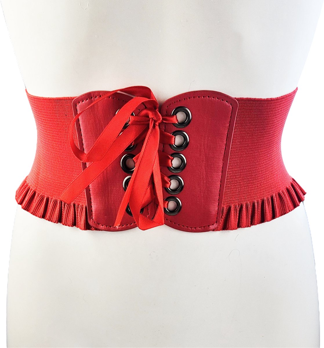 BamBella ® - Riem Maat Onesize - Rok franje ruches Mode Body Gothic Goth taille riem zwart met belt
