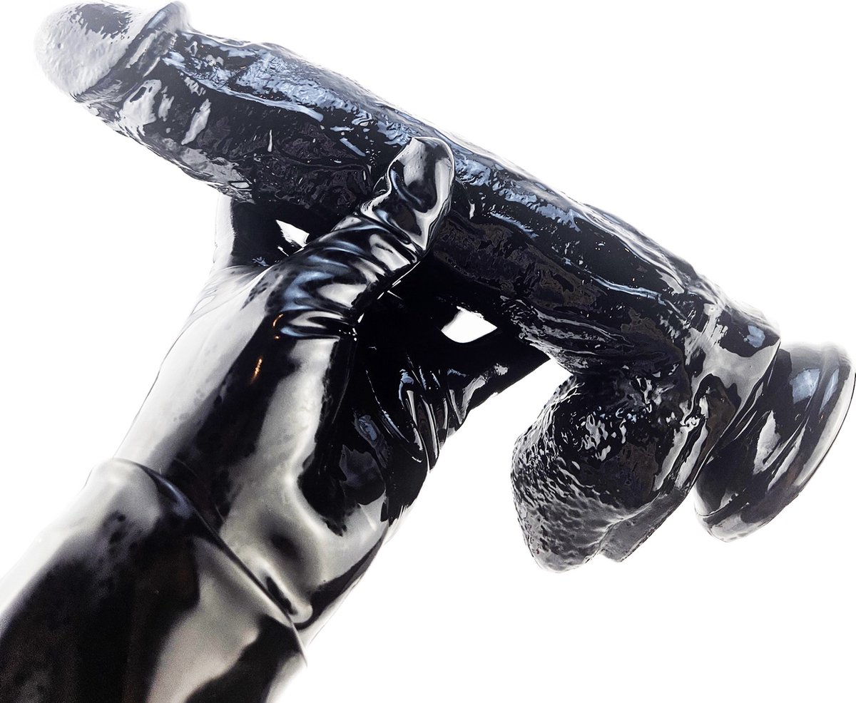 BNDGx® - Dildo - Grote - Zwarte Lange dikke Realistisch Penis -Zuignap - BDSM SM Fetisch Seks speeltje Merk: BNDGx