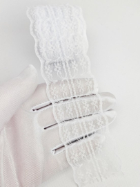 BamBella ® - 10 meter Kant lint band 4.5 cm breed Wit voor naaien afwerk