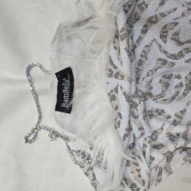 BamBella® - Jurk - Onesize - Erotische sexy nacht jurkje blauw wit doorzichtig kant - Super Stretch imitaite bont