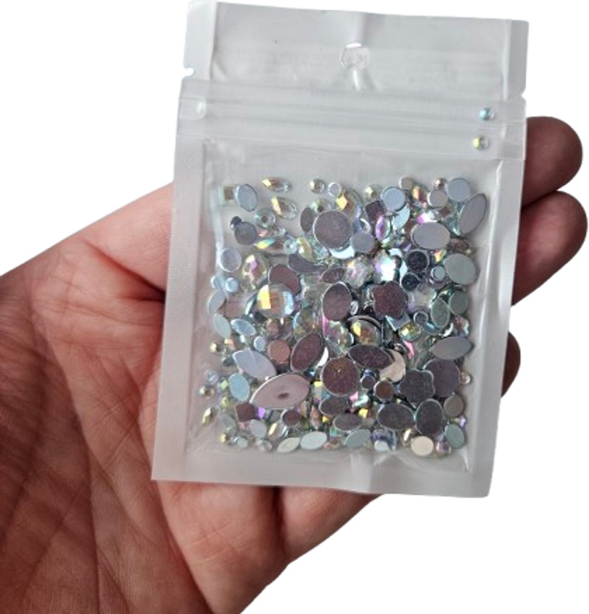 BamBella® blauw look plak stenen - 200 stuks mix - kleding versieren steentjes DIY hobby knutselen Glitter