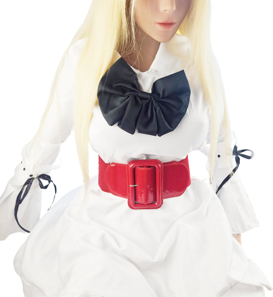 BamBella ® - Riem Maat Onesize - Datex Rood (Mix latex en stof) Mode Body Gothic Goth taille riem Gesp Groot