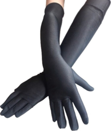 BamBella® Lange Handschoenen Zwart onesize Lange Elastische | One Size |