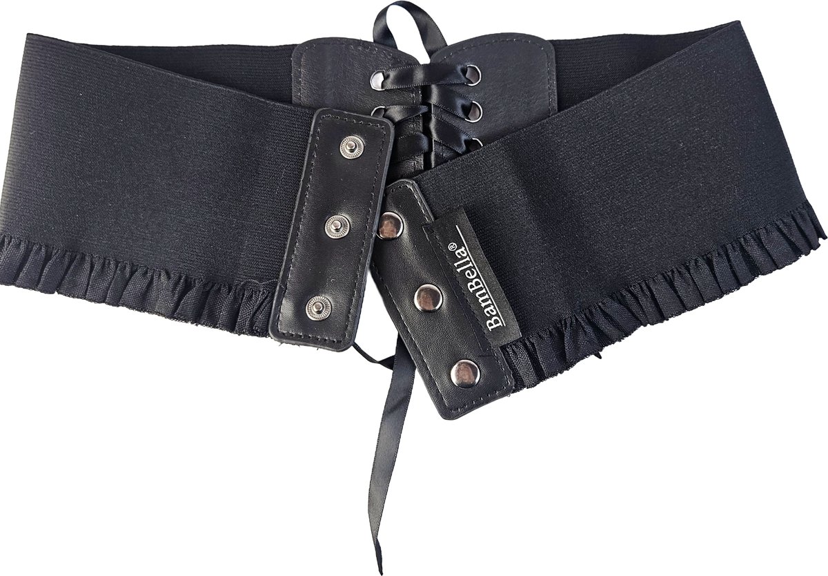 BamBella ® - Zwart Korset Mode Body Gothic Goth taille riem met veter sluiting korset belt