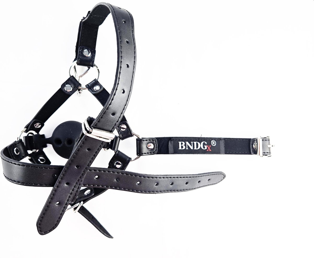 BNDGx® - Extreme BDSM Masker - Nep Leer - Met Gag Neus Klem - SM