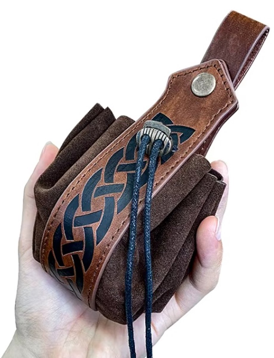 Portemonnee - Middeleeuwse viking Buidel voor op je riem accessoire geld zak zakje - Zonder riem