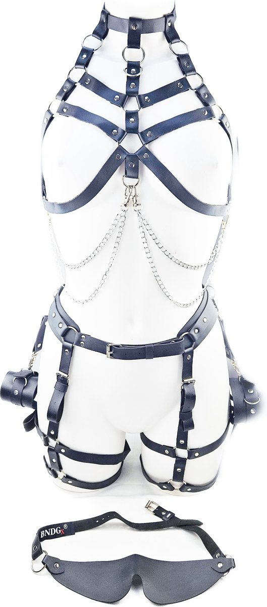 BNDGx® - Bondage tuig pak Harnas vrouw riem - Erotische sex Body Nep Leer - Verstelbaar -