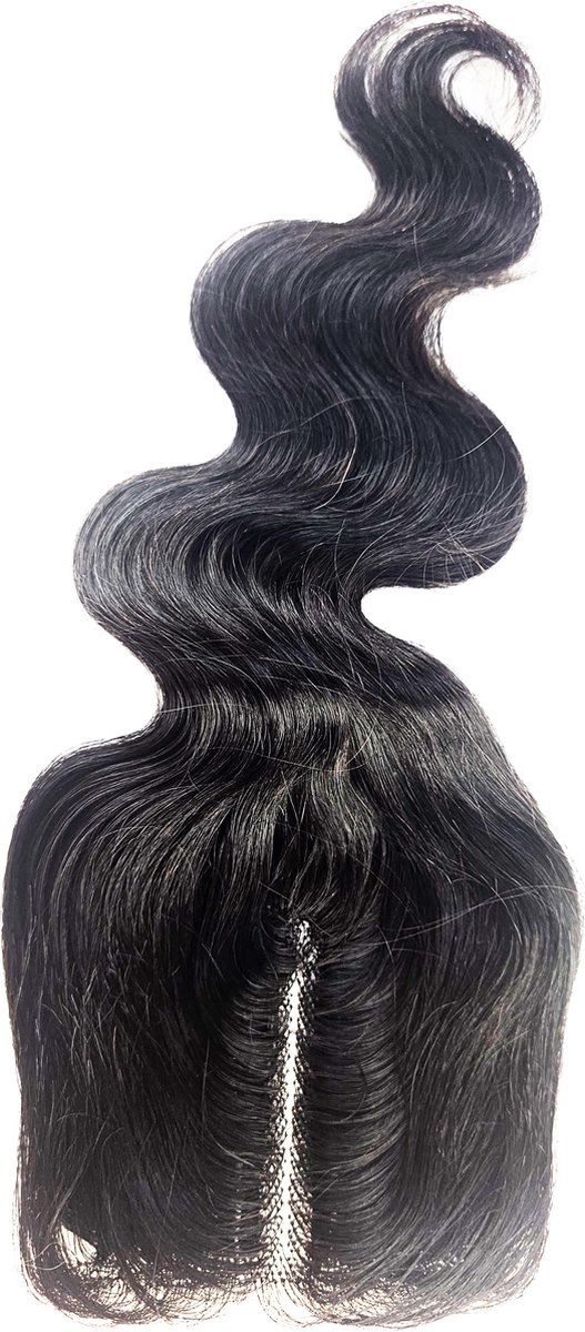 Lace Frontal - Basic- 4X4 - 1B - 25cm 10inch - Natuurlijk zwart -Menselijk Haar stuk voor weave of Pruik deel voorkant