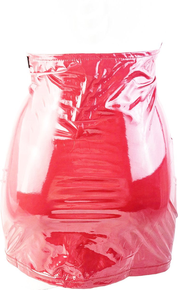 BamBella® Jurk -   Rood dames kleding sexy Glans kleding mix van Latex en stof Datex Wetlook