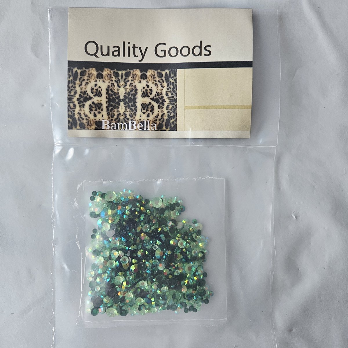 BamBella® Plak strass Steentjes mix - 1 zakje - 3mm tot 6mm - groen strass stenen glitters nail art kleding versieren