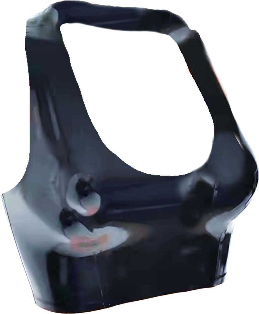 BNDGx® - 100 % Latex - crop shirt Top Dames - Maat XS - Rubber BDSM SM Rollenspel kleding Fetish wear zonder mouwen zwart