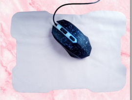 Muismat van leer Roze lederen muis mat oudroze mousepad pink 100% Leren matje 29cm X 21cm