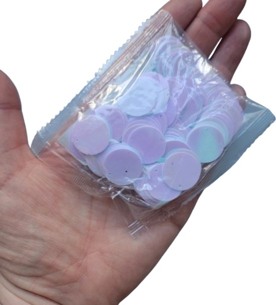 BamBella® AB wit kleur - Grote Naai pailletten - 20 gram- lovertjes zilver kleurig glitters kleding versieren