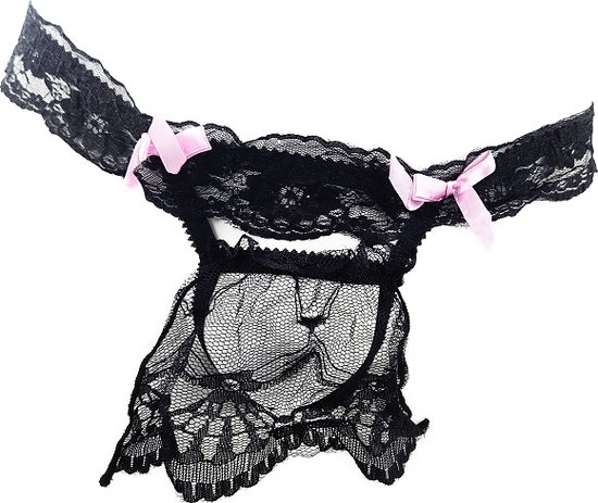 BamBella ® - String Kruisloos Kant - One size - Sexy Roze Erotische onderbroek Heren