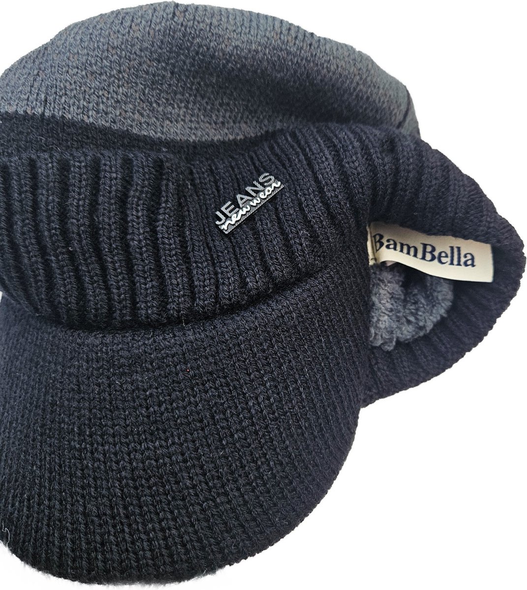 BamBella® Muts sjaal winter Heren imitatie leer warme borg fleece binnenkant