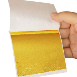 Goudkleurige blad vellen - 10 stuks - goud geel Nail art - imitatie bladgoud - zeer dun snipper papier