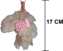 Grote Sleutelhanger knuffel Konijn hanger 17cm