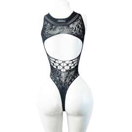 BamBella ® - Panty pak -Onesize - body suit - Dames - Onesize - Erotische jumpsuit van kant lingerie